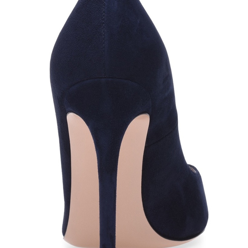 Gianvito Rossi “Gianvito 105” Stiletto Heels midnight dark Denim rt $795 8.5